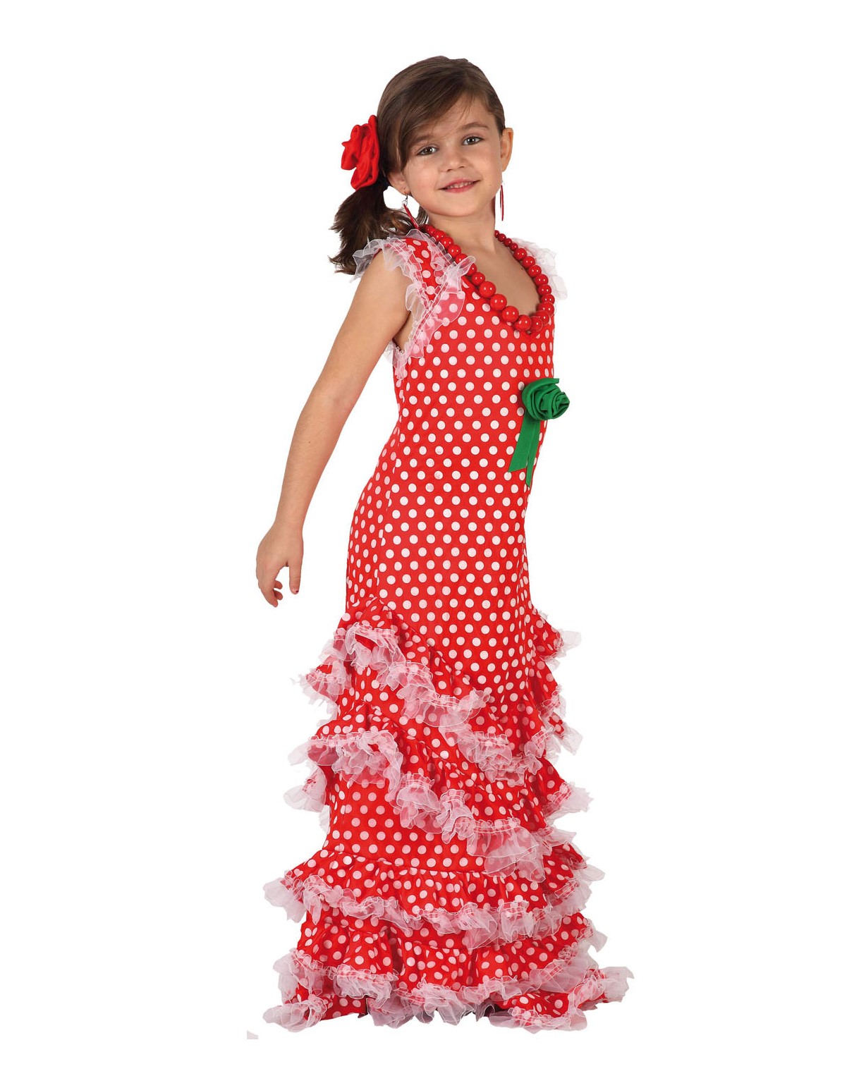 Disfraz de Sevillana roja para niñas