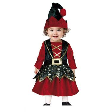 Disfraz Elfa Terciopelo Bebe