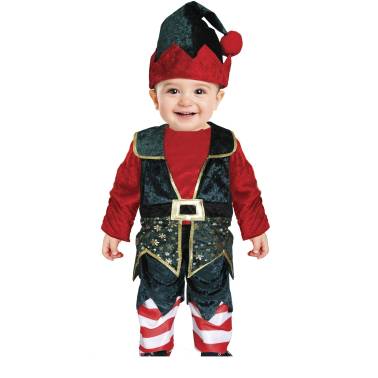 Disfraz Elfo Terciopelo Bebe