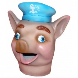 Cabezudo para Niño Cerdito Marinero Grande