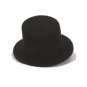 Sombrero Chistera Fieltro  Negra con Cinta Negra