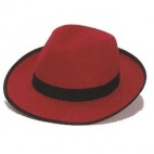 Sombrero Gánster Fieltro Rojo Grande