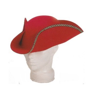 Sombrero Tres Picos Fieltro Rojo