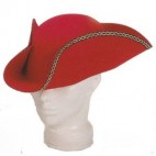 Sombrero Tres Picos Fieltro Rojo