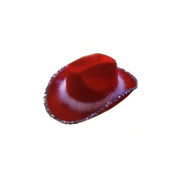 Sombrero Cowboy Lentejuelas Rojo