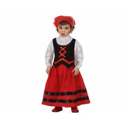 Disfraz Pastora Rojo y Negro Bebe