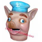 Cabezudo para Niño Cerdito Marinero Grande