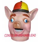 Cabezudo Infantil Cerdito Jockey