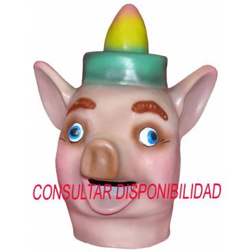 Cabezudo Infantil Cerdito Pirulí