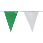 Bandera Triangulo Plástico Blanco y Verde, 50 mts.