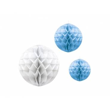 Set Faroles Redondos Blanco y Azul, 3 un.