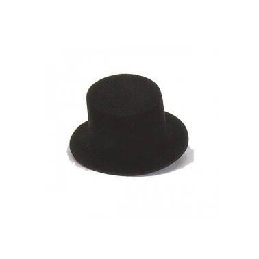 Sombrero Chistera Fieltro  Negra con Cinta Negra