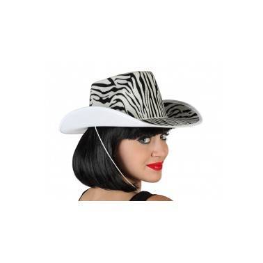 Sombrero Cowboy Cebra Blanco y Negro