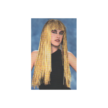 Peluca Metalizada Larga Oro