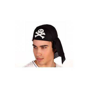 Pañuela Pirata Negro con Calavera