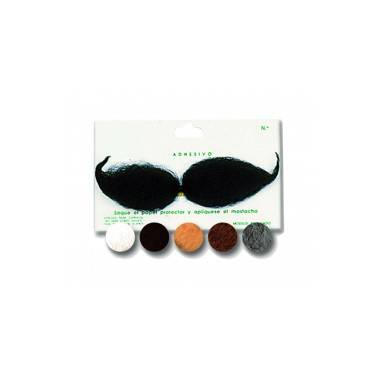 BIGOTE MOSTACHO ADHESIVO GRIS