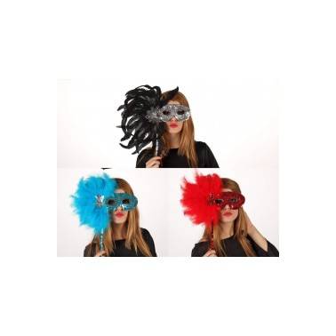 Antifaz Plumas con Baston